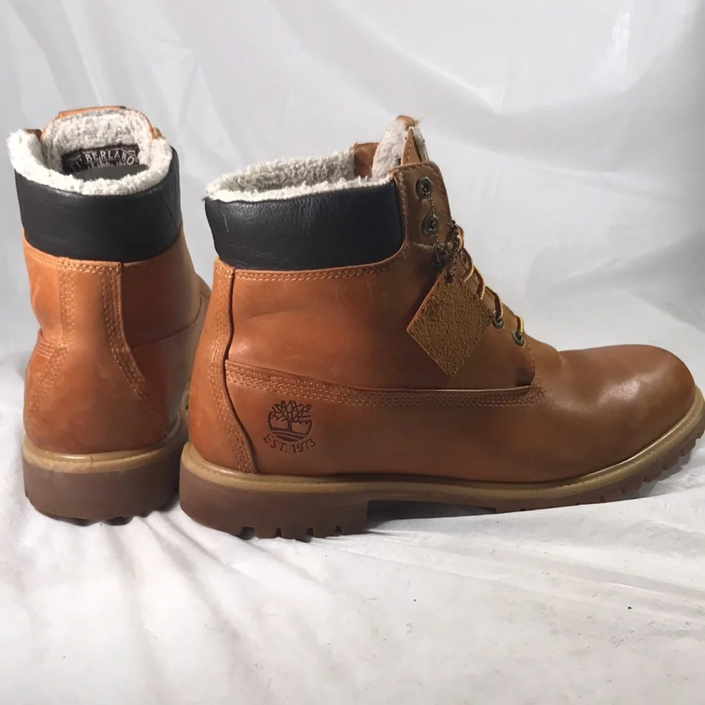 Timberland Mens Classic 6” Fur Lined Waterproof Wheat Nubuck/Fleece 6065R Boots